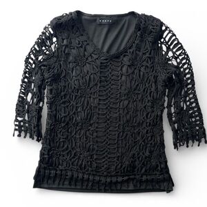 Weavz Elegant Black Women’s Crochet Blouse Est. Size: M